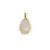 Cherry Tree Beads Moonstone approximately 8x14mm Faceted Tiny Teardrop Drop with a Gold Plated Brass Bezel 