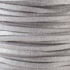 Silver Grey with Glitter Microsuede 1.5mm Thick, 2mm Wide Flat Cord - 25 yard spool