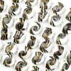 Cherry Tree Beads Handmade Lampwork Glass 20mm White Coin Beads with Black and Gold Glitter Swirls 