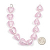Cherry Tree Beads Handmade Lampwork Glass 15mm Pink Heart Beads with Pink Stripes 