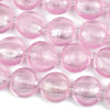 Handmade Lampwork Glass 20mm Pink Coin Beads with a Silver Foil Center