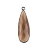 Mystic Swiss Chocolate Moonstone approximately 11x34mm Long Teardrop Drop with a Gun Metal Plated Brass Bezel - 1 per bag