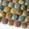 Ocean Jasper 10mm Coin - approx. 8 inch strand, Set A