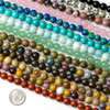 Gemstone 8mm Round Beads - approx. 8 inch strand, Set A