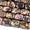 Cherry Tree Beads Rhodonite with Matrix 10x14mm Nugget Beads - approx. 8 inch strand, Set A 