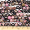 Cherry Tree Beads Rhodonite with Matrix 8mm Round Beads - approx. 8 inch strand, Set A 