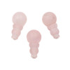 Three complete matte rose quartz guru bead sets with 10mm round tops and 7x10mm towers, from the natural gemstone beads lineup at Cherry Tree Beads.