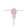 Matte rose quartz guru bead with 10mm round top and 7x10mm tower base, part of Cherry Tree Beads' natural gemstone beads collection, shown with measurement indicators.