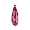 Ruby approximately 12x35mm Long Teardrop Drop with Gold Plated Brass Bezel