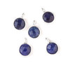 Cherry Tree Beads Sapphire 7x10mm Faceted Tiny Coin Drop with Sterling Silver Bezel and Loop - 1 per bag 