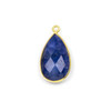 Cherry Tree Beads Sapphire approximately 13x25mm Faceted Teardrop Drop with a Gold Vermeil Bezel - 1 piece 