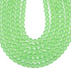 Matte Glass, Sea Glass Style 10mm Peridot Green Round Beads - 16 inch strand