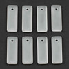 Matte Glass, Sea Glass Style 12x32mm Clear Top Drilled Puffed Rectangle Pendants - 8 pendants per bag