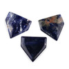 Sodalite 38x40mm Top Drilled Flag Pendant with a Flat Back - 1 per bag