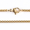 Gold Stainless Steel 2mm Cable Chain Necklace - 32 inch, SS03g-32