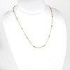 Gold Stainless Steel 3mm Ball and Curb Chain Necklace - 20 inch, SS09g-20