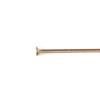 Close-up view of a rose gold plated stainless steel 1 inch 22 gauge headpin tip, highlighting detail and finish, from Cherry Tree Beads, 10 per bag.