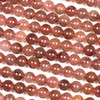 Natural Strawberry Quartz 8mm Round Beads - 16 inch strand