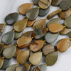 Wild Horse Picture Jasper 18x25mm Knotted Teardrop Beads - 16 inch strand