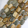 Wild Horse Picture Jasper 18x25mm Knotted Rectangle Beads - 16 inch strand