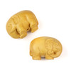 Carved Wood Focal Bead - 21x31mm Boxwood Elephant with Leaf Ears, 1 per bag