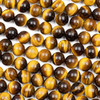 Cherry Tree Beads Yellow Tigereye 10-10.5mm Round Beads - 15 inch strand 