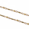 Cherry Tree Beads Raw Brass Chain with 2.5x3.5mm Small Oval Links alternating with 2.5x5.5mm Cushion Links and 1.5x9mm Faceted Bar Links - chain2583vb-sp - 10 meter spool 