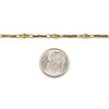 Cherry Tree Beads Raw Brass Chain with 2.5x3.5mm Small Oval Links alternating with 2.5x5.5mm Cushion Links and 1.5x9mm Faceted Bar Links - chain2583vb-1m - 2 meters 