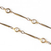Cherry Tree Beads Raw Brass Chain with 2.5x3.5mm Small Oval Links alternating with 4.5x9mm Clear Crystal Coin Links and 1x12mm Twisted Bar Links - chain2522vb-sp - 10 meter spool 
