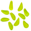 Matte Glass, Sea Glass Style 8-10X16-21mm Olive Green Teardrop Nugget Pendants - 10 per bag