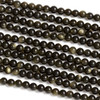 Golden Sheen Obsidian 4mm Round Beads - 15 inch strand