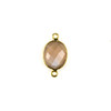 Mystic Moonstone 12x20mm Oval Link with a Gold Plated Brass Bezel - 1 per bag