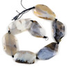 Cherry Tree Beads Black and White Agate 30x45mm Faceted Slab/Nugget Beads - 16 inch knotted strand 