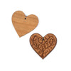 Handmade Wooden 37x38mm Medium Heart Tree Focal with 1 hole - 1 per bag