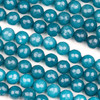 Dyed Jade 8mm Peacock Blue Faceted Round Beads - 8 inch strand