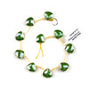 Crystal 12x13mm Opaque Green Faceted Top Drilled Teardrop Beads with Golden Foil Edges - 7 inch strand