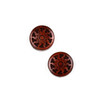 Carved Wood Focal Bead - 16mm Sandalwood Coin with Blazing Sun, 1 per bag