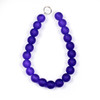 Matte Glass, Sea Glass Style 10mm Cobalt Blue Round Beads - 8 inch strand