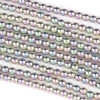 Hematite 3mm Electroplated Pink Rainbow Round Beads - approx. 8 inch strand