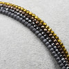 Cherry Tree Beads Synthetic Hematite 3x4mm Faceted Rondelle Beads in colors Natural (Matte),  Natural (Gloss), Bronze, and Gold