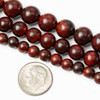 Cherry Tree Beads Ebony Wood Red Round Beads - 15.5 inch strand 