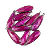 Cherry Tree Beads Ruby approximately 12x35mm Faceted Long Teardrop Drop with a Gun Metal Plated Brass Bezel - 1 per bag 
