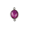 Cherry Tree Beads Ruby approximately 11x20mm Oval Link with a Gun Metal Plated Brass Bezel - 1 per bag 