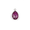 Cherry Tree Beads Ruby approximately 11x18mm Teardrop Drop with a Silver Plated Brass Bezel - 1 per bag 