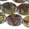 Dragon Blood Jasper 30x40mm Oval Beads - 15 inch strand