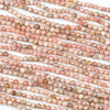 Rhodochrosite 3mm Faceted Round Beads - 15 inch strand