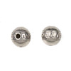 Natural Stainless Steel 10mm Guru Bead with Tribal Band - ZN-65929, 1 per bag