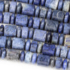 Dumortierite 7x18mm Rondelle, 10x18mm Barrel, and 18x20mm Barrel Beads - 8 inch strand