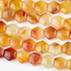 Carnelian 12x13mm Hexagon Beads - 16 inch strand