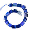 Dyed Agate 20x22mm Blue Tube Beads - 16 inch knotted strand